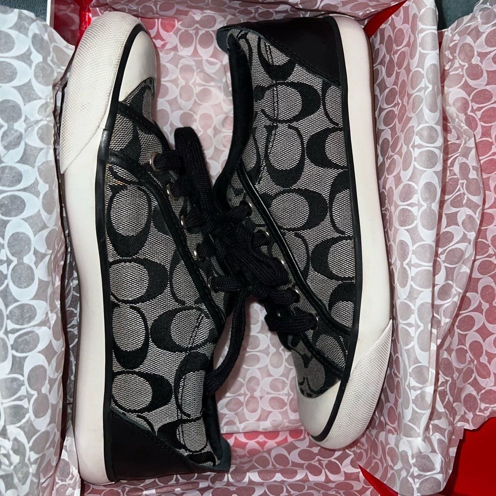 Coach Barrett Black and White Sneakers